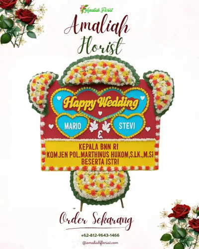 Karangan Papan Bunga Pernikahan di Rawa Sari